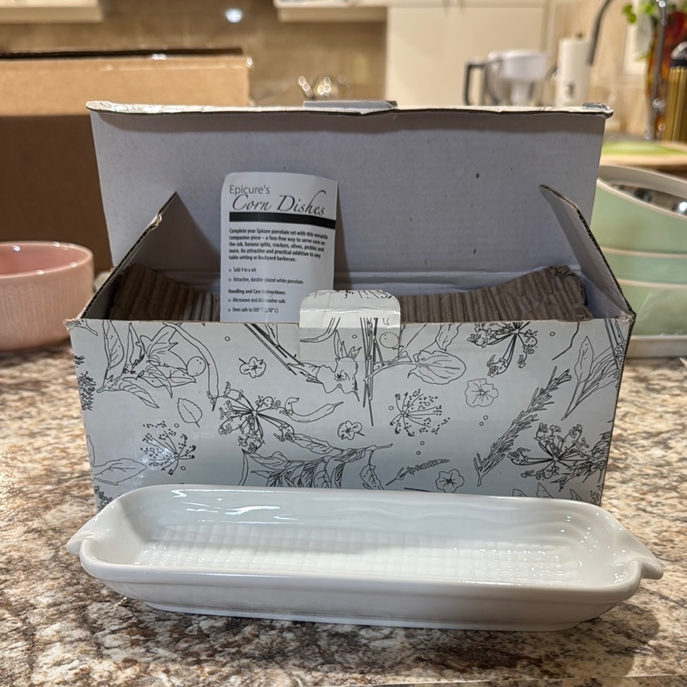 Glazed Porcelain Corn Dishes